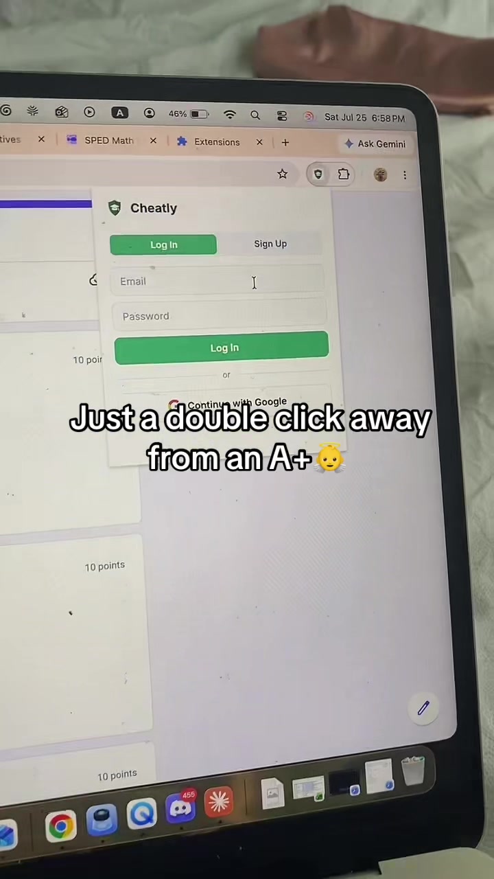 Cheatly answering a final exam on TikTok